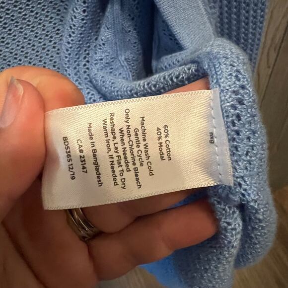 Talbots Open Shrug Cardigan Baby Blue Knit - Picture 7 of 8